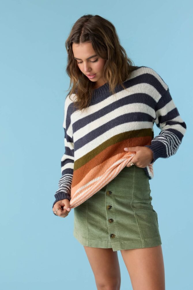 STRIPE MOCKNECK OVERSIZED SWEATER - Image 8
