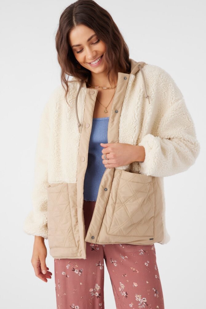 HIGH PILE FLEECE QUILTED JACKET - Image 5