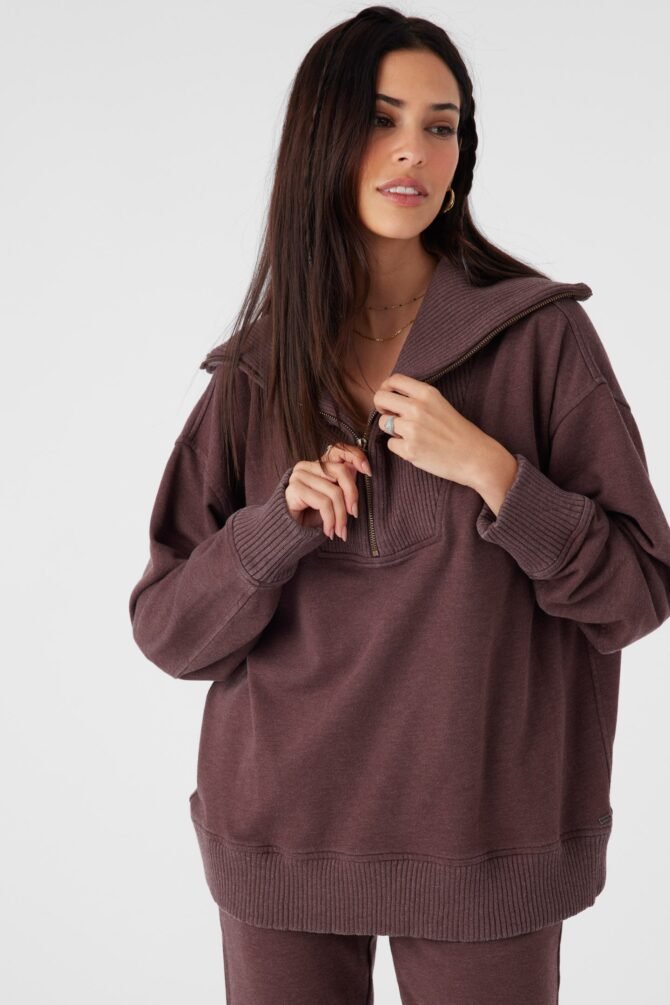 FRENCH TERRY HALF ZIP PULLOVER