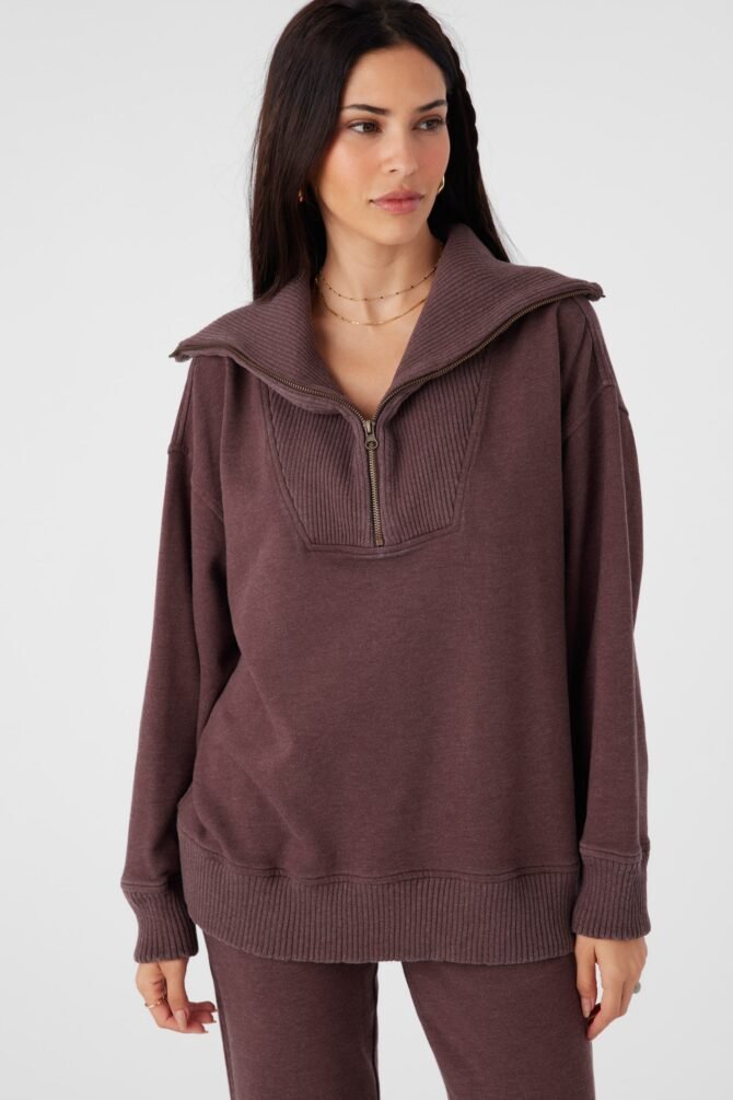 FRENCH TERRY HALF ZIP PULLOVER - Image 7