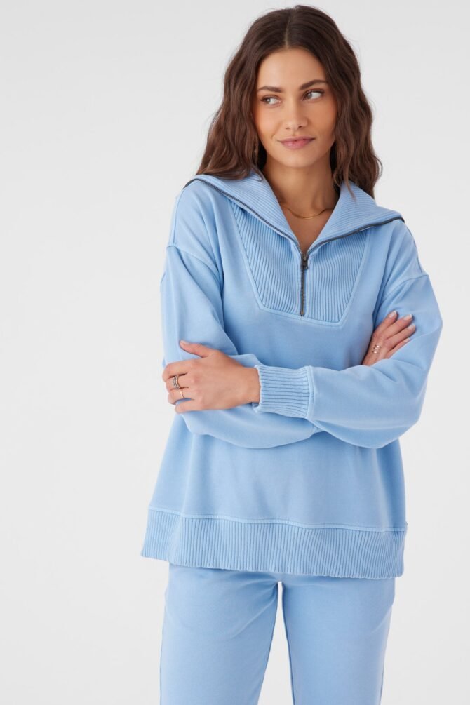 FRENCH TERRY HALF ZIP PULLOVER
