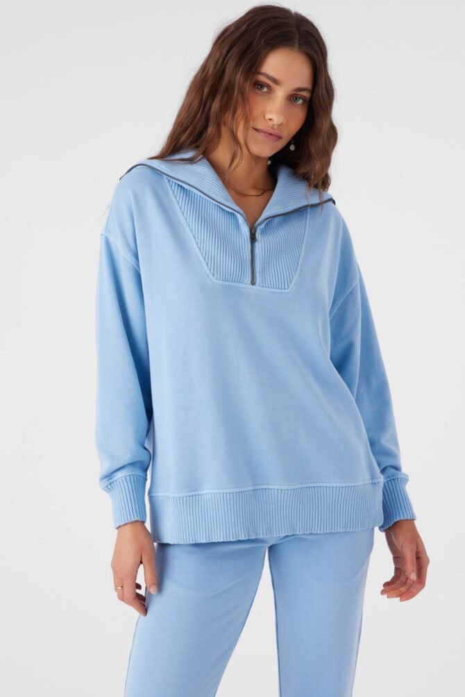 FRENCH TERRY HALF ZIP PULLOVER - Image 7