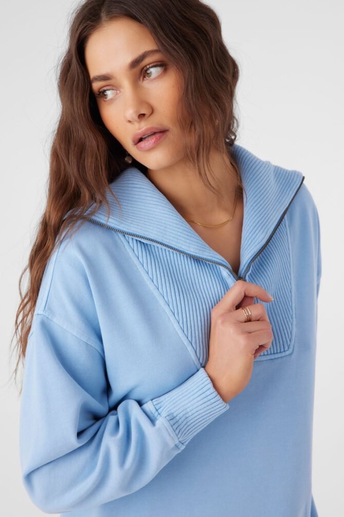 FRENCH TERRY HALF ZIP PULLOVER - Image 4