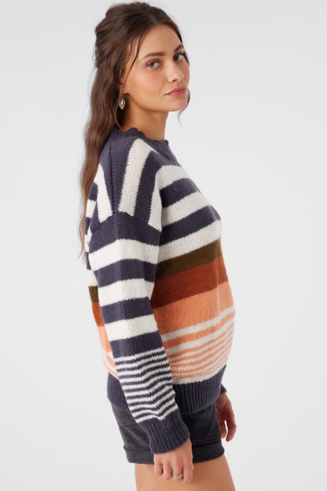 STRIPE MOCKNECK OVERSIZED SWEATER - Image 6
