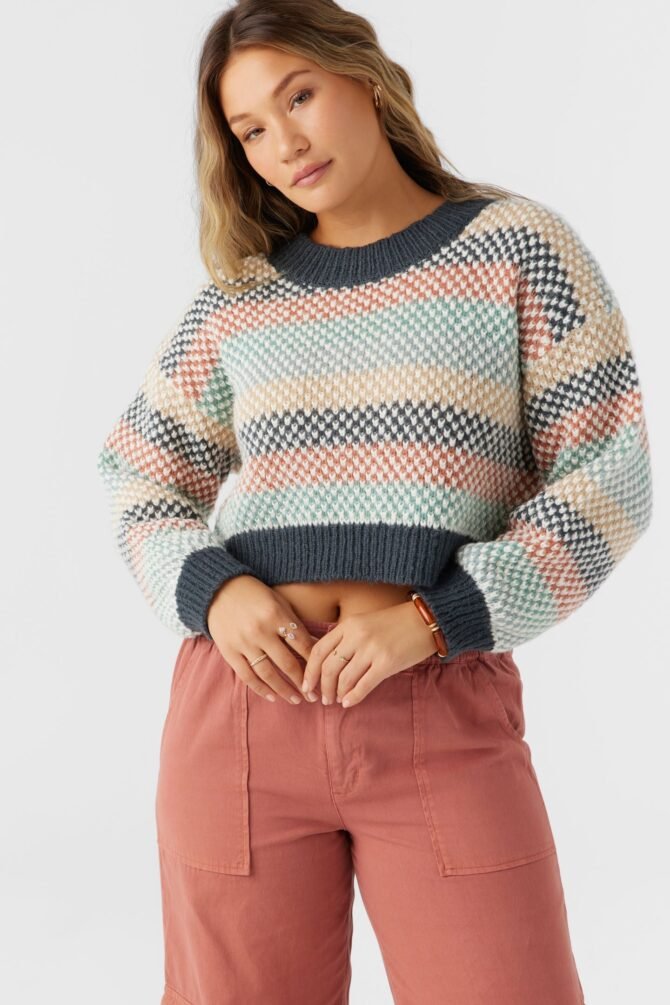 CROPPED STRIPE SWEATER - Image 2