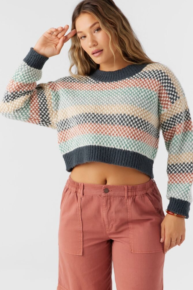 CROPPED STRIPE SWEATER - Image 8