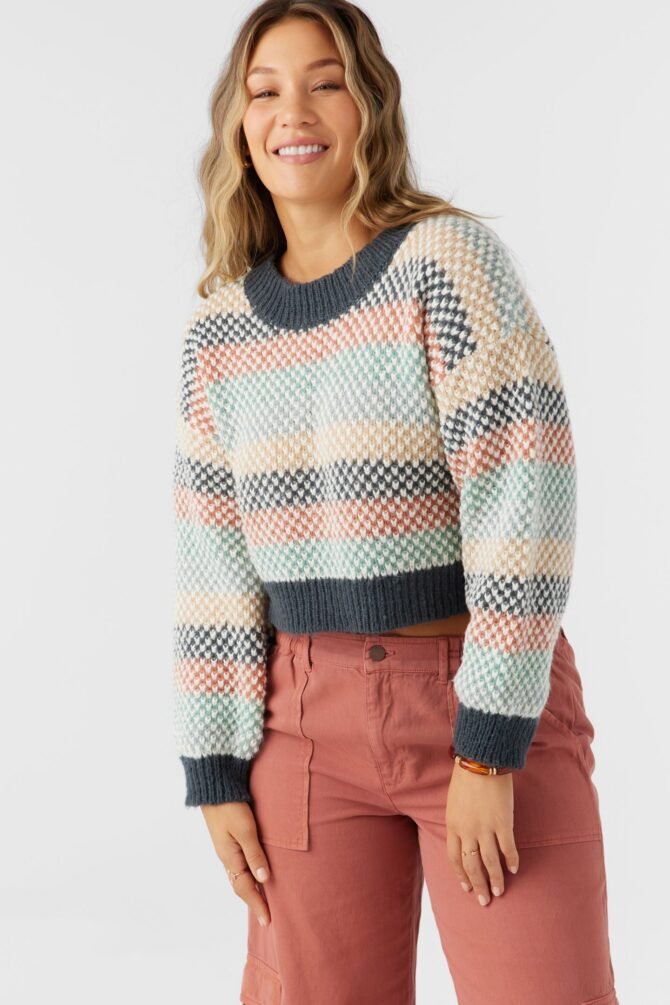 CROPPED STRIPE SWEATER - Image 3
