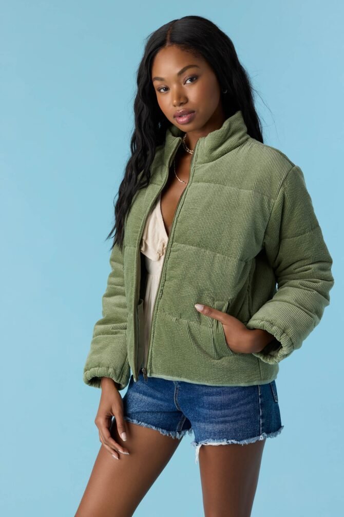 CORDUROY QUILTED ZIP JACKET