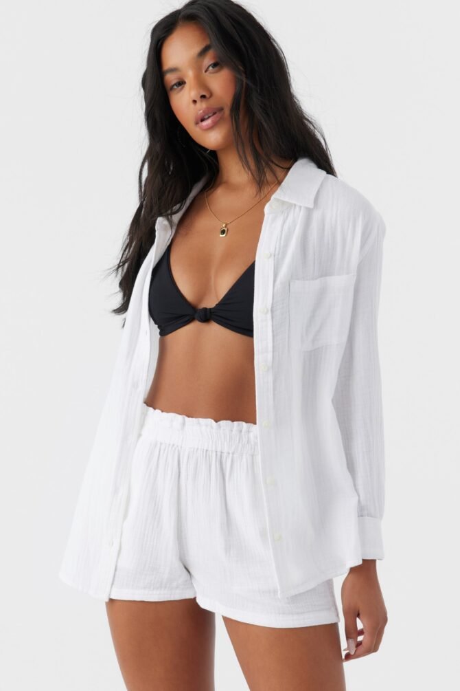 CRINKLE DOUBLE GAUZE BEACH SHORTS - Image 9