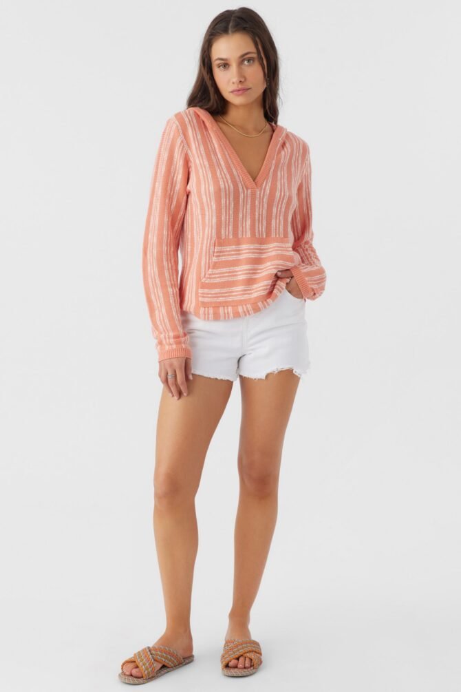 V-NECK HOODED SWEATER - Image 3