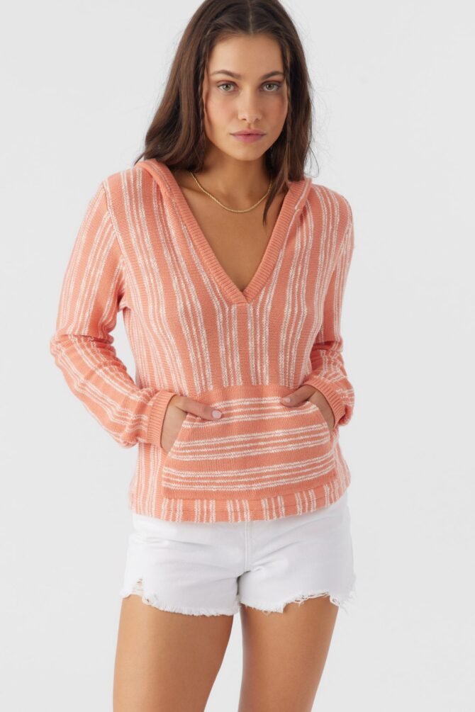V-NECK HOODED SWEATER - Image 7