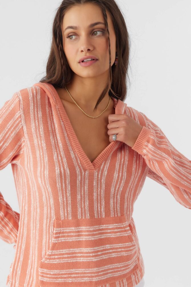 V-NECK HOODED SWEATER - Image 4